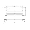 CLASSIC/DOLCE DOUBLE TOWEL RAIL 600MM BRUSHED NICKEL