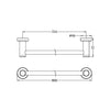 CLASSIC/DOLCE SINGLE TOWEL RAIL 800MM BRUSHED NICKEL