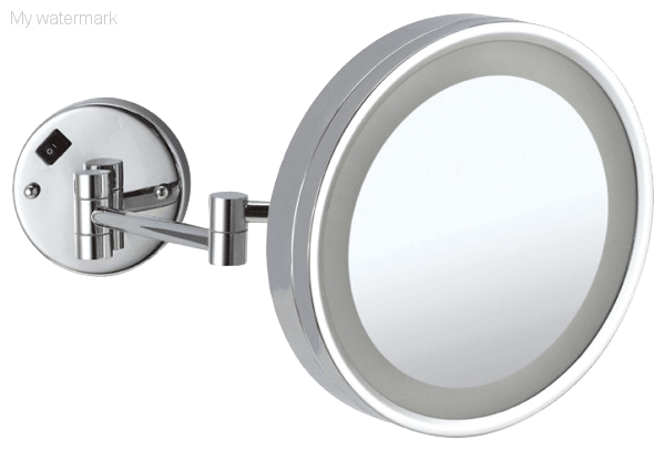 Ablaze 3x Magnification Wall Mounted Shaving Mirror, 250mm Diameter with Concealed Wiring