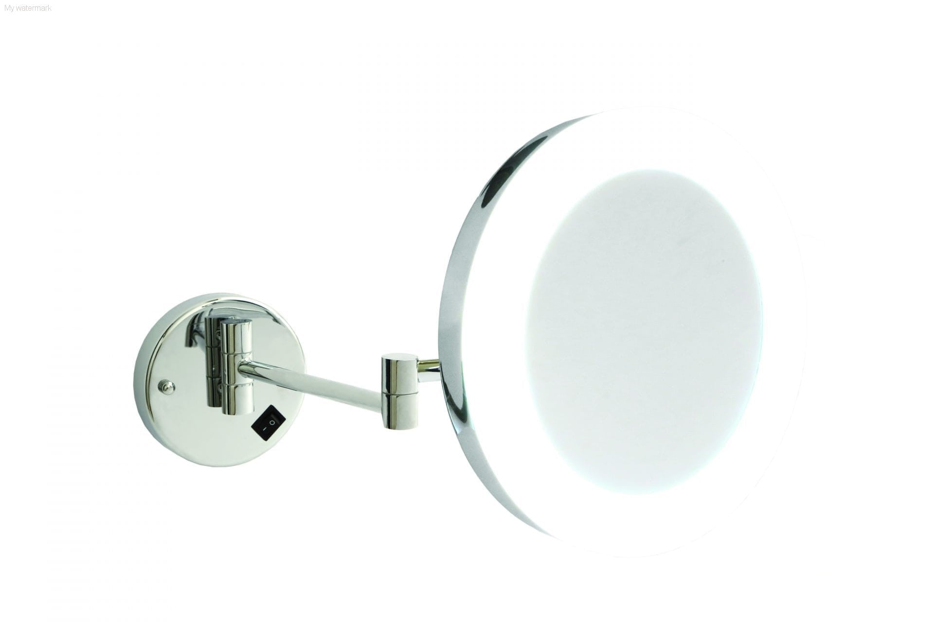 Ablaze 7x Magnification Chrome Wall Mounted Shaving Mirror, 200mm Diameter with Concealed Wiring
