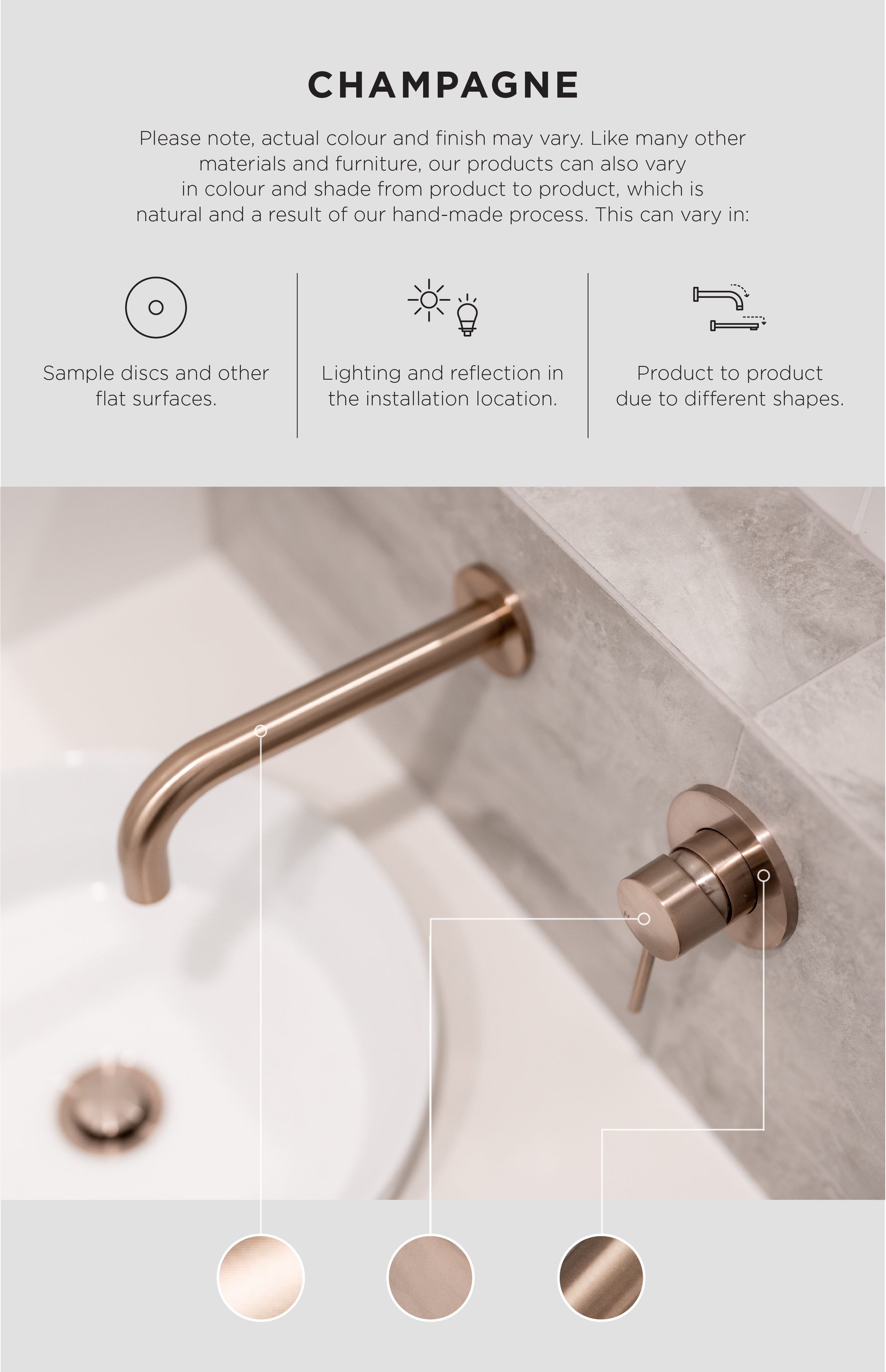 Round Piccola Pull Out Kitchen Mixer Tap - Champagne