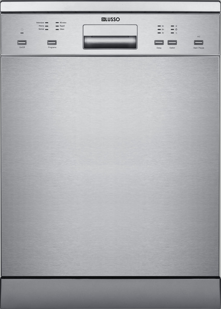 DiLusso 600mm Stainless Steel Electronic Freestanding Dishwasher  - 12 place settings , 4.5 WELS, 3 star energy rating
