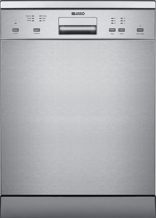 DiLusso 600mm Stainless Steel Electronic Freestanding Dishwasher  - 12 place settings , 4.5 WELS, 3 star energy rating