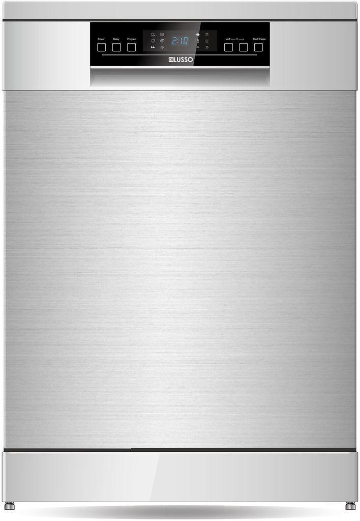 DiLusso 600mm Stainless Steel Electronic Freestanding Dishwasher  - 14 place settings 4.5 star WELS, 3.5 star energy rating