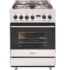 DiLusso 600mm Freestanding Dual Fuel Cooker - 8 Functions Electric Oven, 4 Sabaf Gas Burners, Cast Iron Trivets