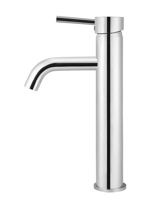 Round Tall Basin Mixer Curved - Polished Chrome
