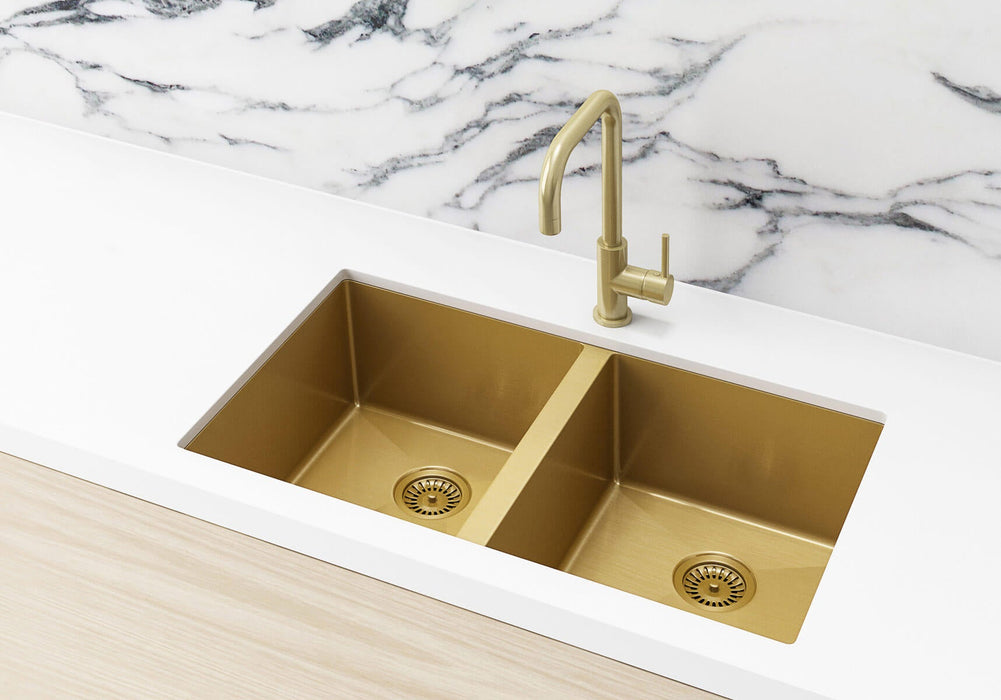 Kitchen Sink - Double Bowl 760 x 440 - Brushed Bronze Gold