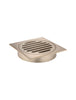 Square Floor Grate Shower Drain 100mm outlet - Champagne