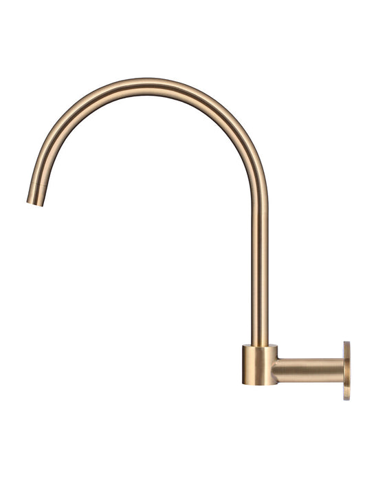 Round High-Rise Swivel Wall Spout - Champagne
