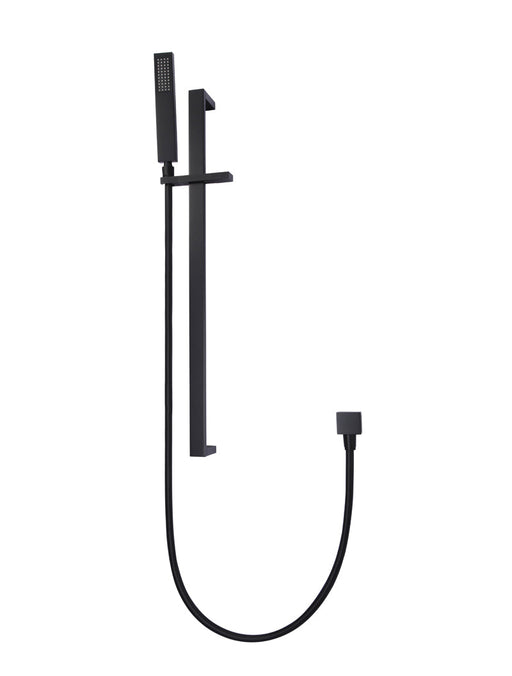Square Matte Black Shower Column with Portable Hand Shower