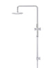 Round Combination Shower Rail, 200mm Rose, Single Function Hand Shower - Polished Chrome