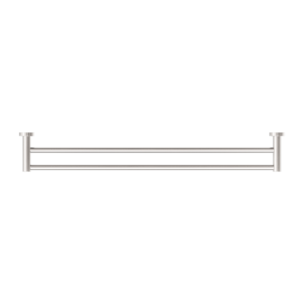 MECCA DOUBLE TOWEL RAIL 800MM BRUSHED NICKEL