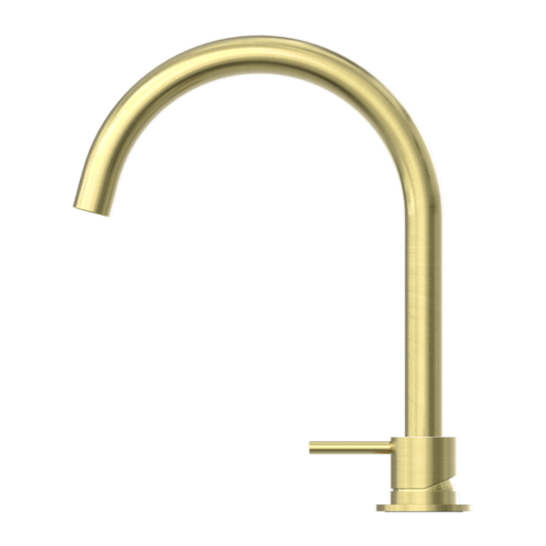 MECCA HOB BASIN MIXER ROUND SPOUT BRUSHED GOLD