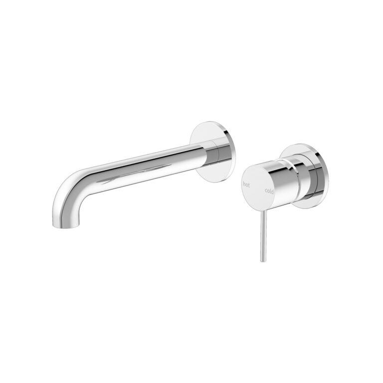 MECCA WALL BASIN MIXER SEPARATE BACK PLATE 185MM SPOUT CHROME