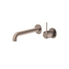 MECCA WALL BASIN MIXER SEPARATE BACK PLATE HANDLE UP 185MM SPOUT BRUSHED BRONZE