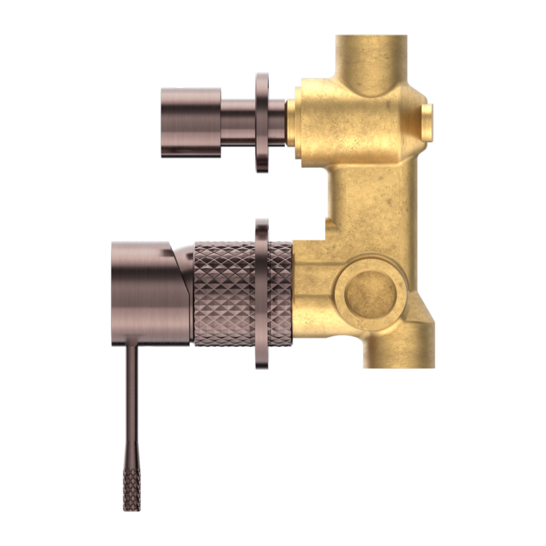 OPAL SHOWER MIXER WITH DIVERTOR SEPARATE PLATE BRUSHED BRONZE