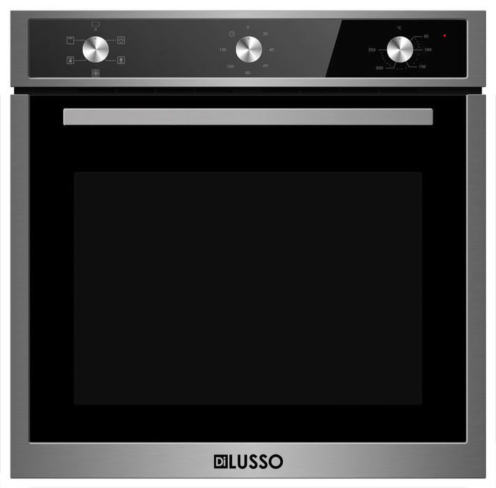 DiLusso 600mm Stainless Steel Electric 82L Oven - 5 Functions, Triple glazed, Mechanical timer