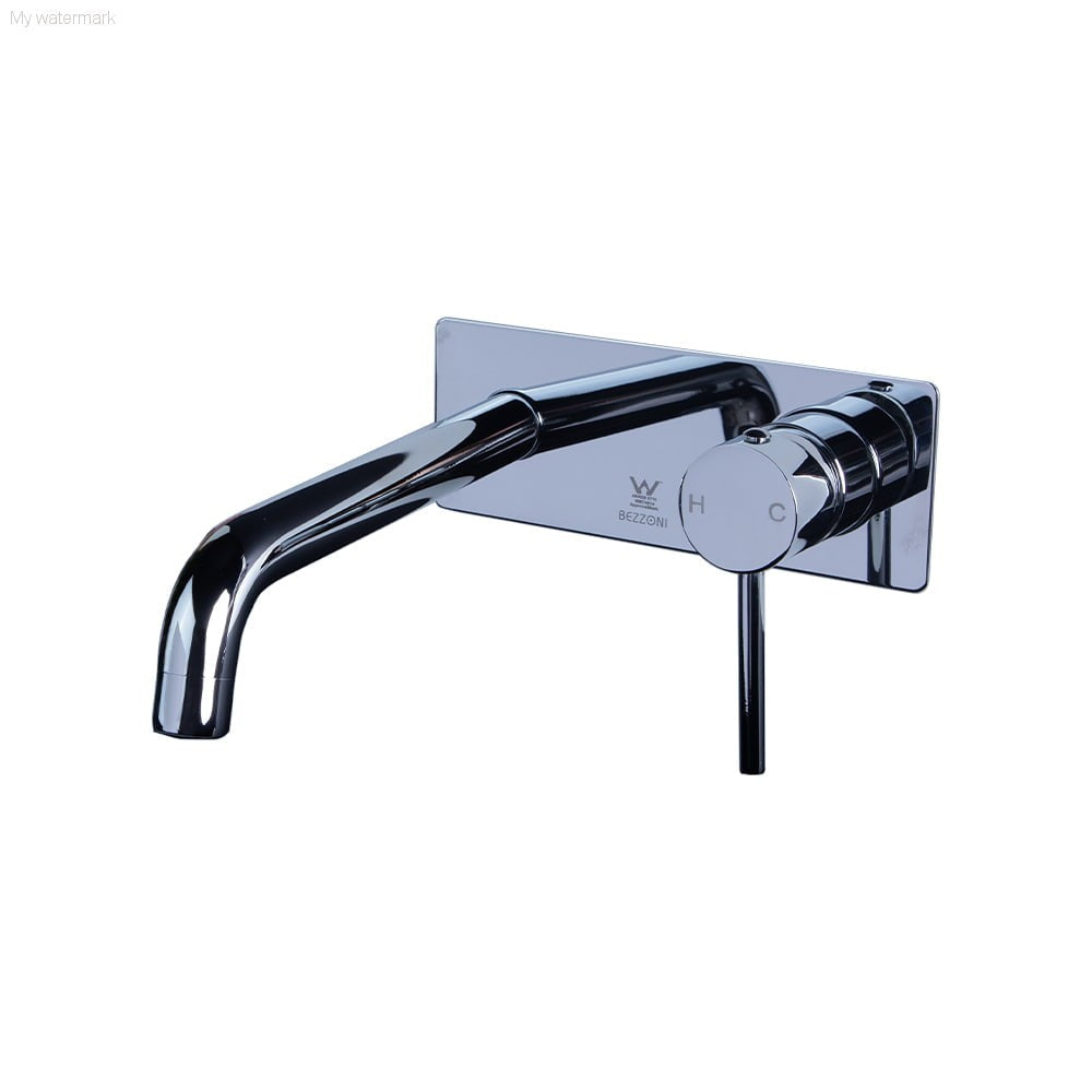 STREAM Wall Basin/Bath Mixer with Plate (230mm)