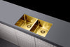 Kitchen Sink - Double Bowl 760 x 440 - Brushed Bronze Gold