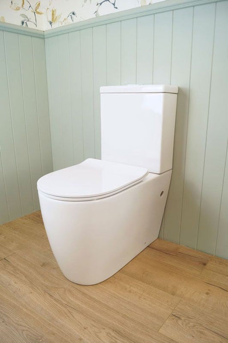 Narva Rimless Wall Faced Toilet Suite with Soft Close Quick Release Toilet Seat