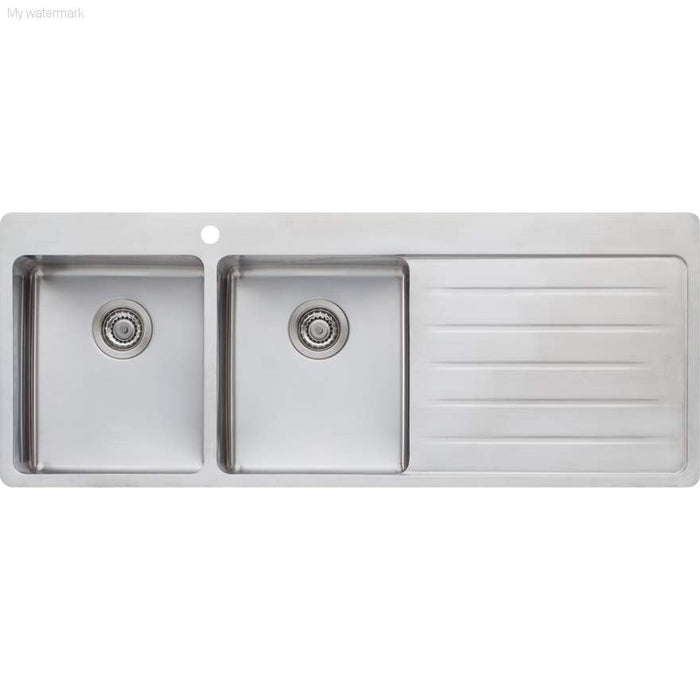Sonetto Double Bowl Topmount Sink With Drainer