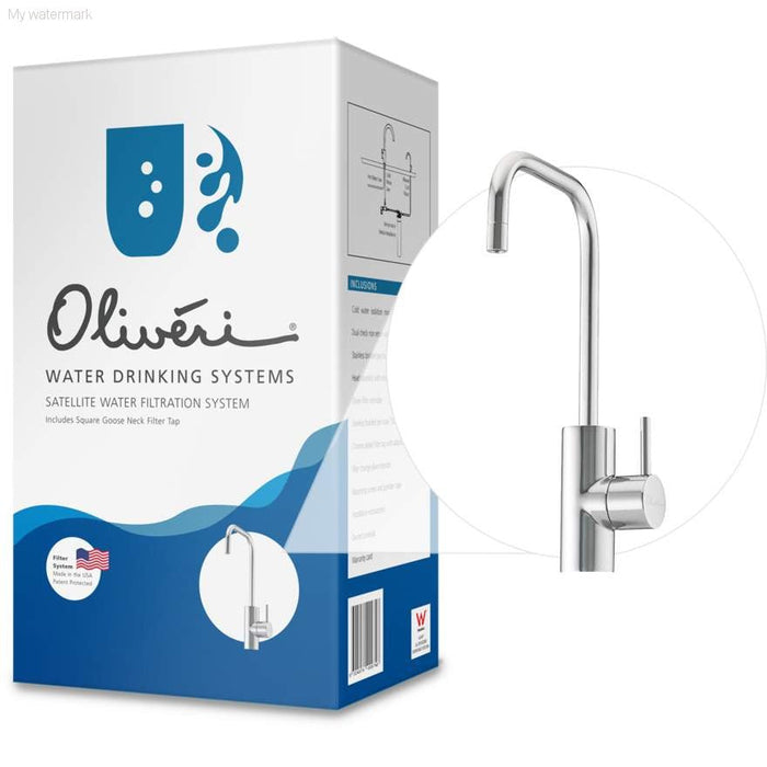 Satellite Water Filtration System with Square Goose Neck Filter Tap
