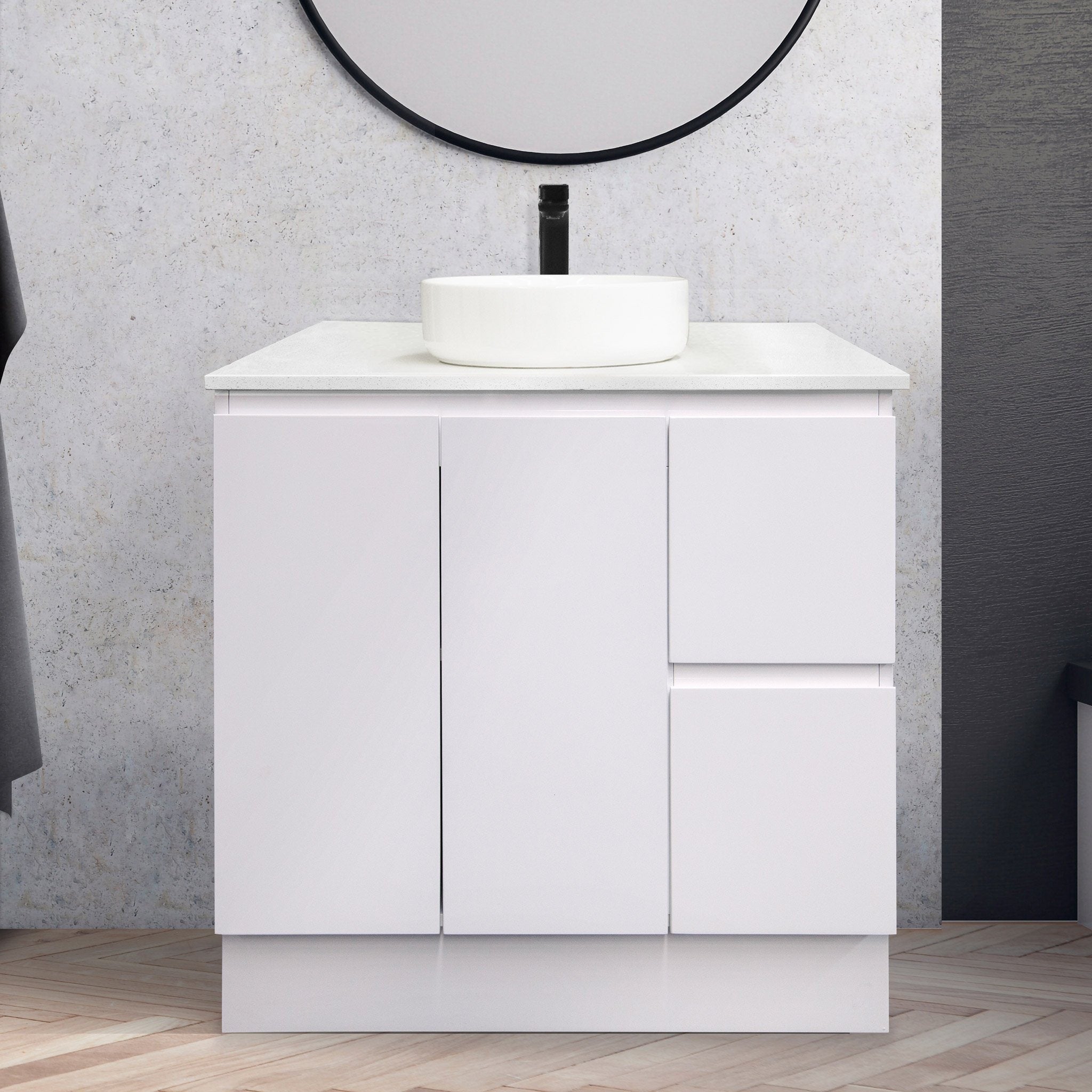 90cm Vanity Free Standing Cabinet Right Hand