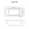 LUCA Reinforced Drop In Bath Tub Acrylic