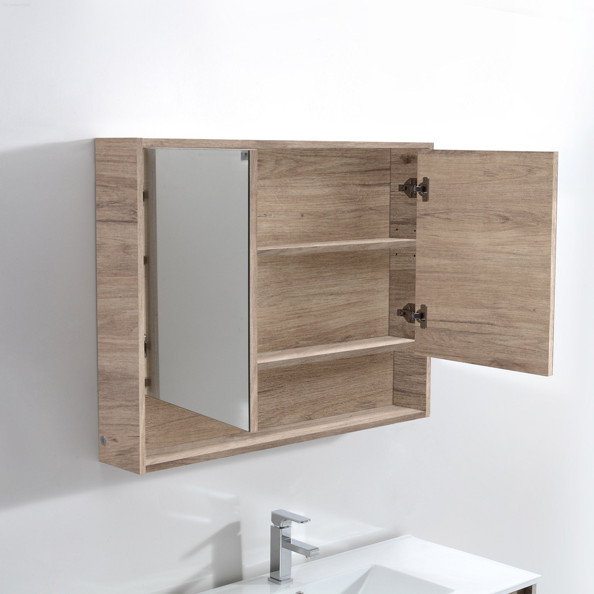 900mm Oak Shaving Cabinet