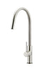 Round Piccola Pull Out Kitchen Mixer Tap - Brushed Nickel