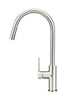 Round Piccola Pull Out Kitchen Mixer Tap - Brushed Nickel