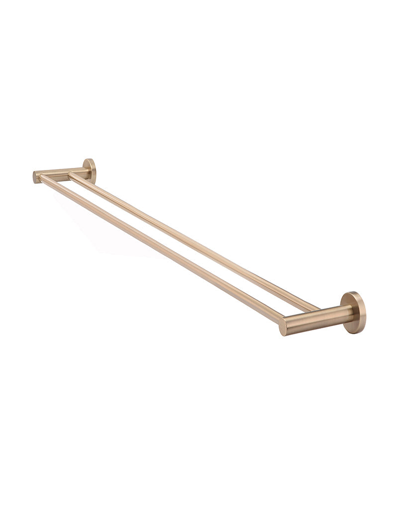 Round Double Towel Rail 900mm - Champagne
