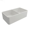 Novi 85 x 46 Double Bowl Fine Fireclay Butler Sink - Double Sided Flat Front and Ribbed Front