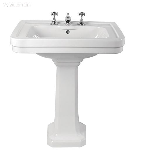 Stafford 62 x 50 Vitreous China Wash Basin with Pedestal or Stand