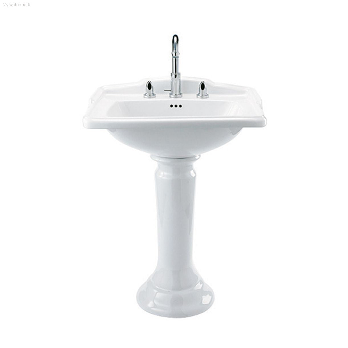 Birmingham 61 x 48 Vitreous China Wash Basin with Pedestal or Stand